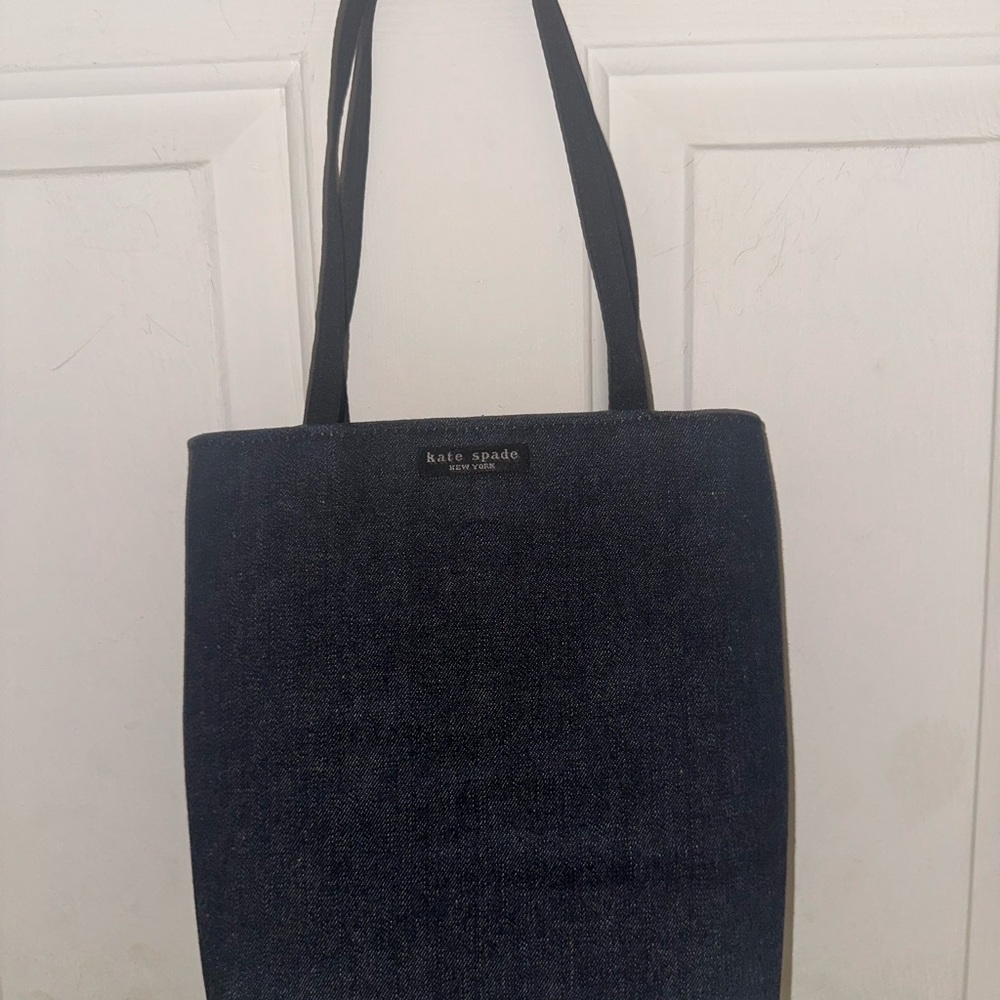 Kate Spade Blue Denim Small Black Tote Bag
